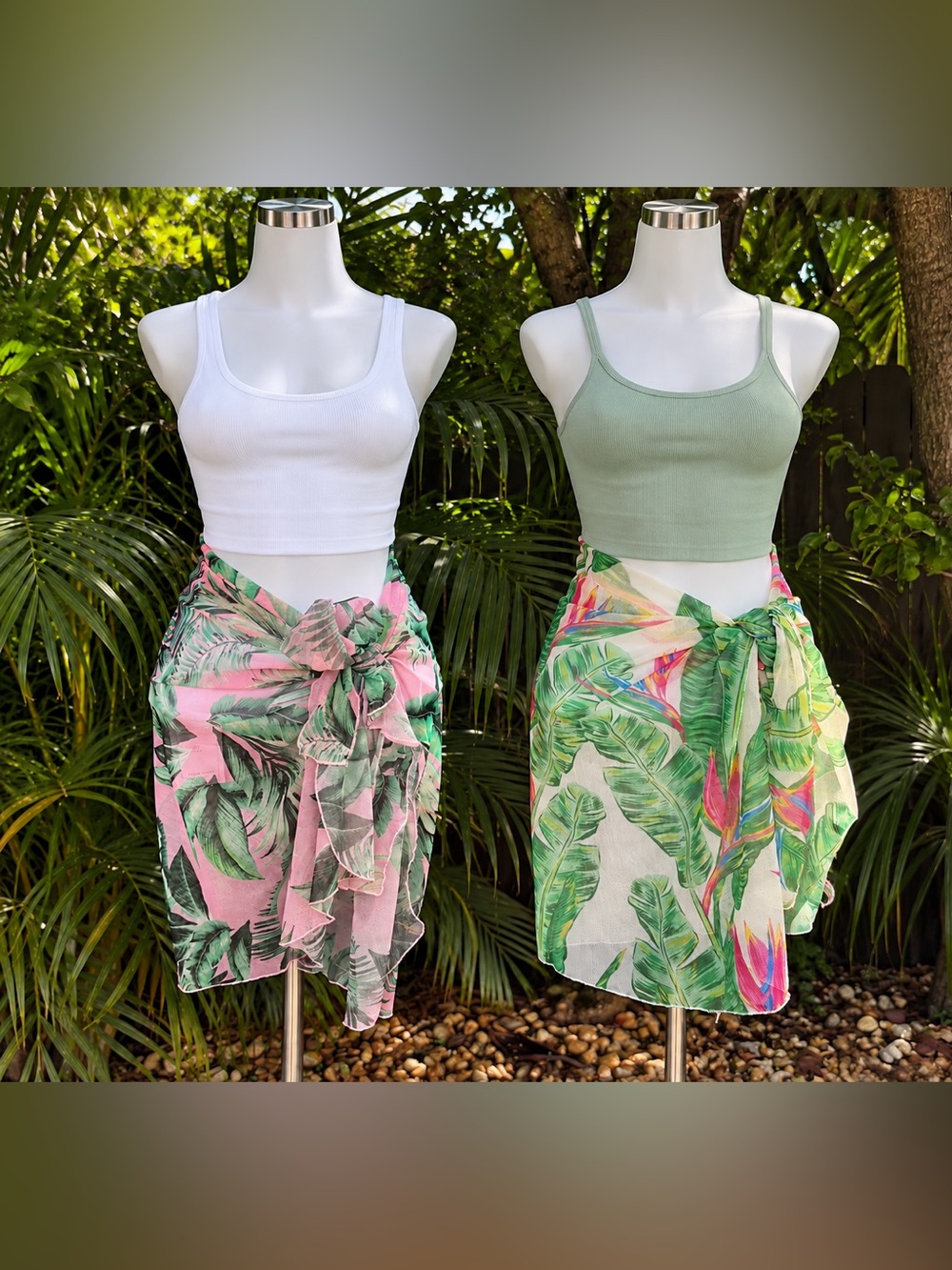 TINIBIKINI Tropical Print Sarong Cover Up one size fits most